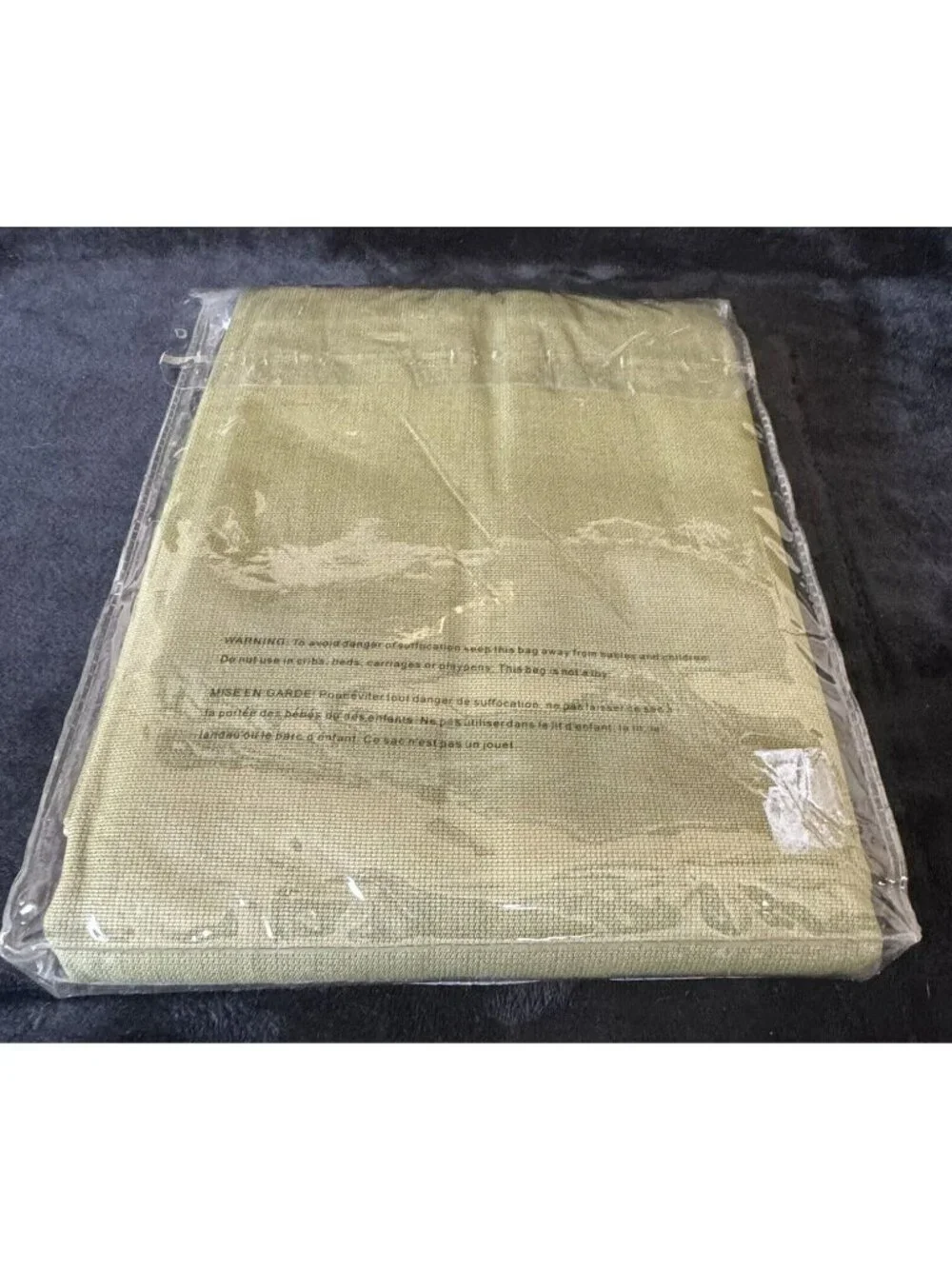 Pair of New PB Teen Fold Up Drapes Olive Green Beige 32x63 each Pottery Barn